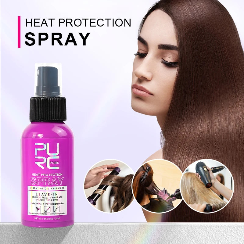 ThermaShield™ | Spray Protector Térmico para el Cabello 240 °C - Spray protector térmico Aceite de coco Control y brillo del frizz para todo tipo de cabello Protección térmica hasta 470 ° F Cuidado del cabello