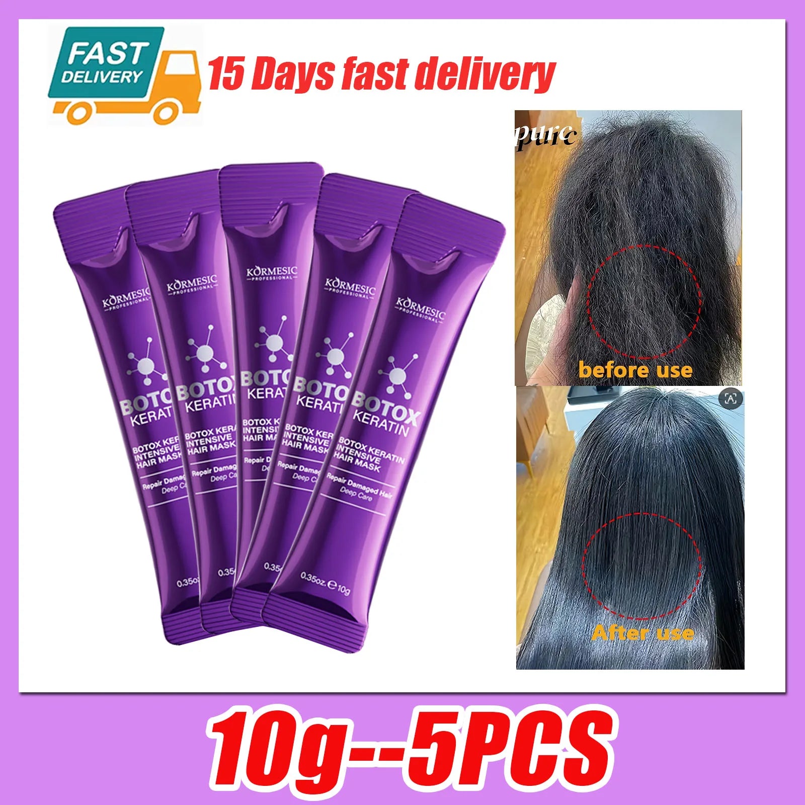 LiquidSilk™ Express - Mascarilla para el cabello con queratina mágica, reparación de daños en 5 segundos, rizado, suave, liso, brillante, hidratación profunda del cabello, tratamiento, reparación, mascarilla para el cuidado del cabello