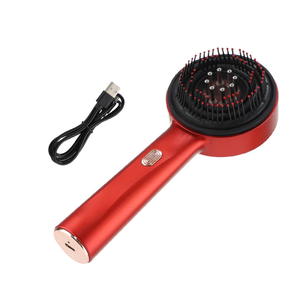 ScalpPulse™ | Masajeador Eléctrico para Cuero Cabelludo con Luz Roja - Peine Masajeador para Cuero Cabelludo con Luz Roja, Masajedor Eléctrico 3 Modos, Aplicador de Suero 6ml Recargable