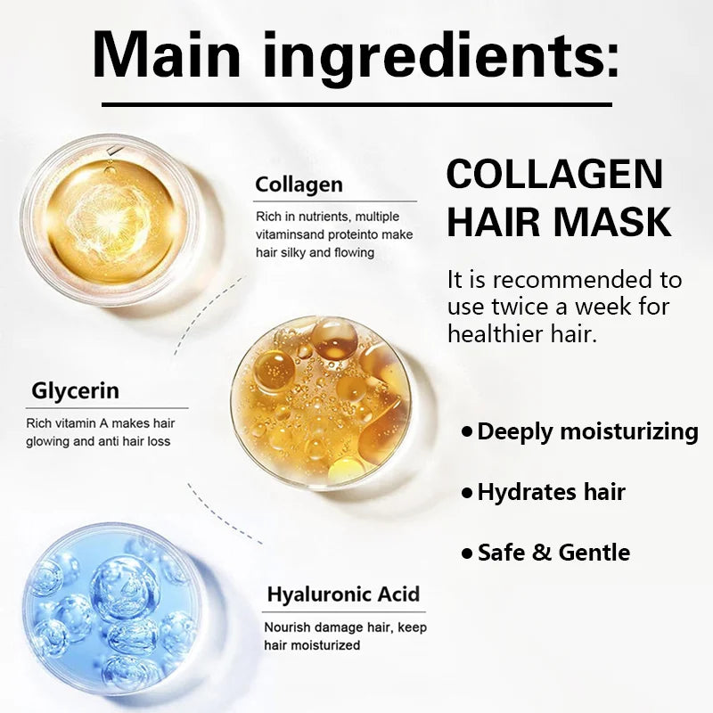 Glaze Hair Mask™ Mascarilla de Colágeno Reparadora
