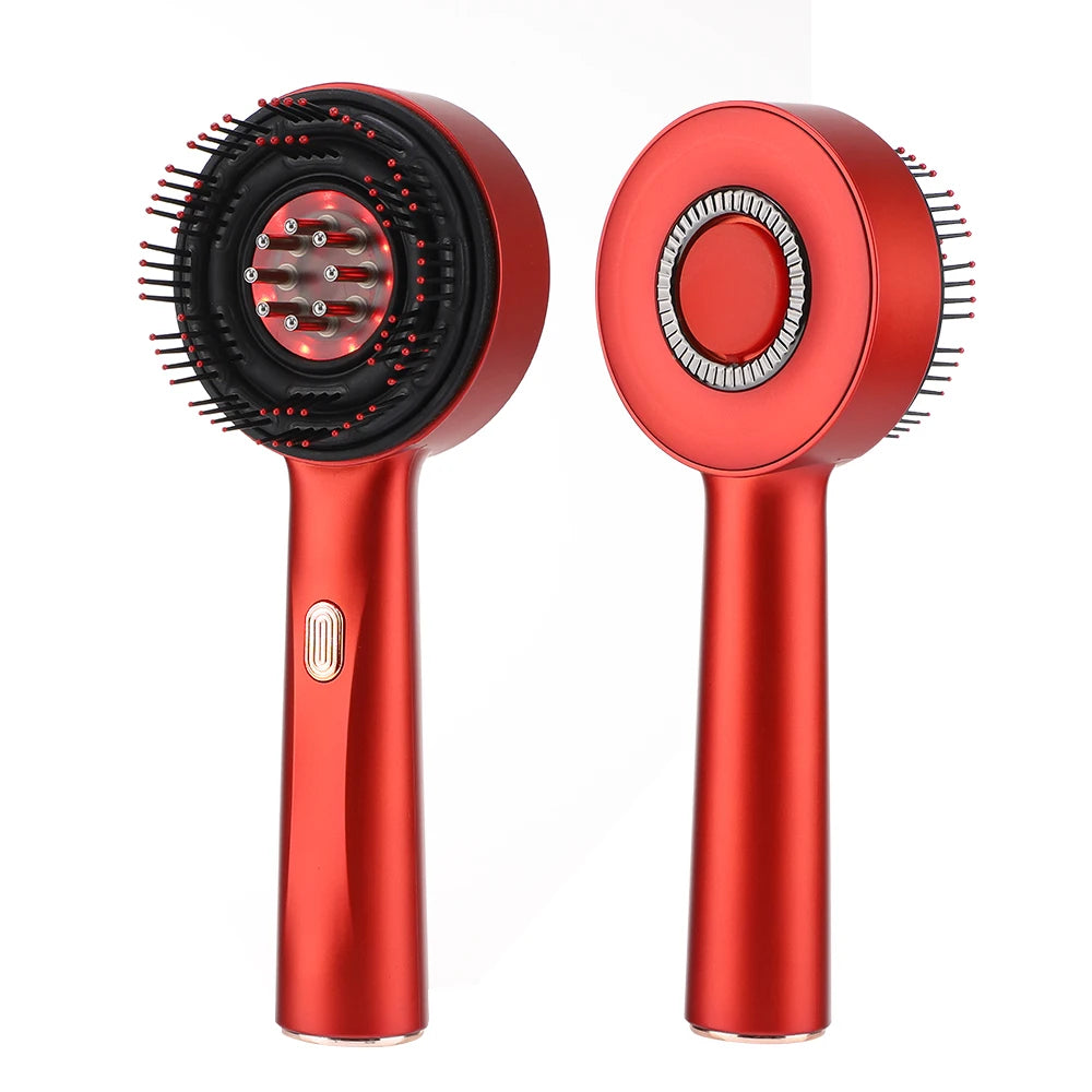 ScalpPulse™ | Masajeador Eléctrico para Cuero Cabelludo con Luz Roja - Peine Masajeador para Cuero Cabelludo con Luz Roja, Masajedor Eléctrico 3 Modos, Aplicador de Suero 6ml Recargable