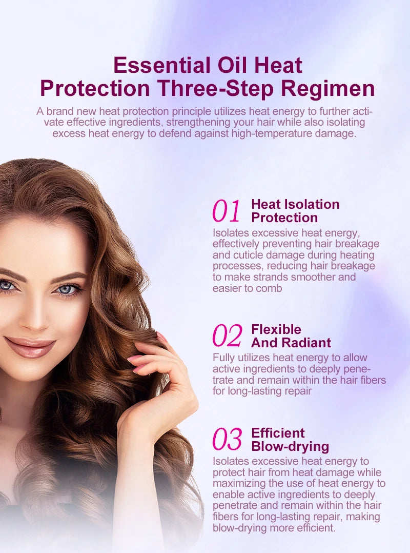 ThermaShield™ | Spray Protector Térmico para el Cabello 240 °C - Spray protector térmico Aceite de coco Control y brillo del frizz para todo tipo de cabello Protección térmica hasta 470 ° F Cuidado del cabello