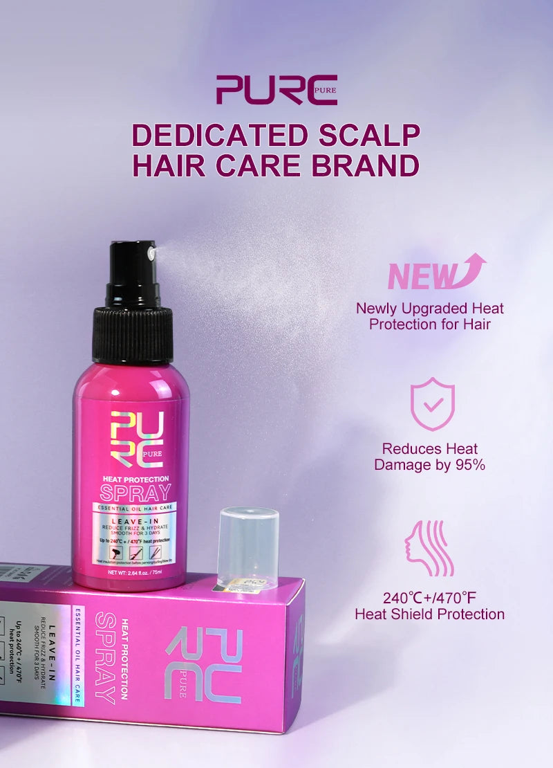ThermaShield™ | Spray Protector Térmico para el Cabello 240 °C - Spray protector térmico Aceite de coco Control y brillo del frizz para todo tipo de cabello Protección térmica hasta 470 ° F Cuidado del cabello