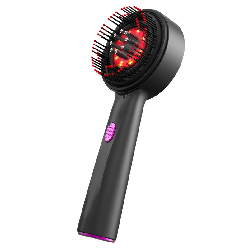 ScalpPulse™ | Masajeador Eléctrico para Cuero Cabelludo con Luz Roja - Peine Masajeador para Cuero Cabelludo con Luz Roja, Masajedor Eléctrico 3 Modos, Aplicador de Suero 6ml Recargable