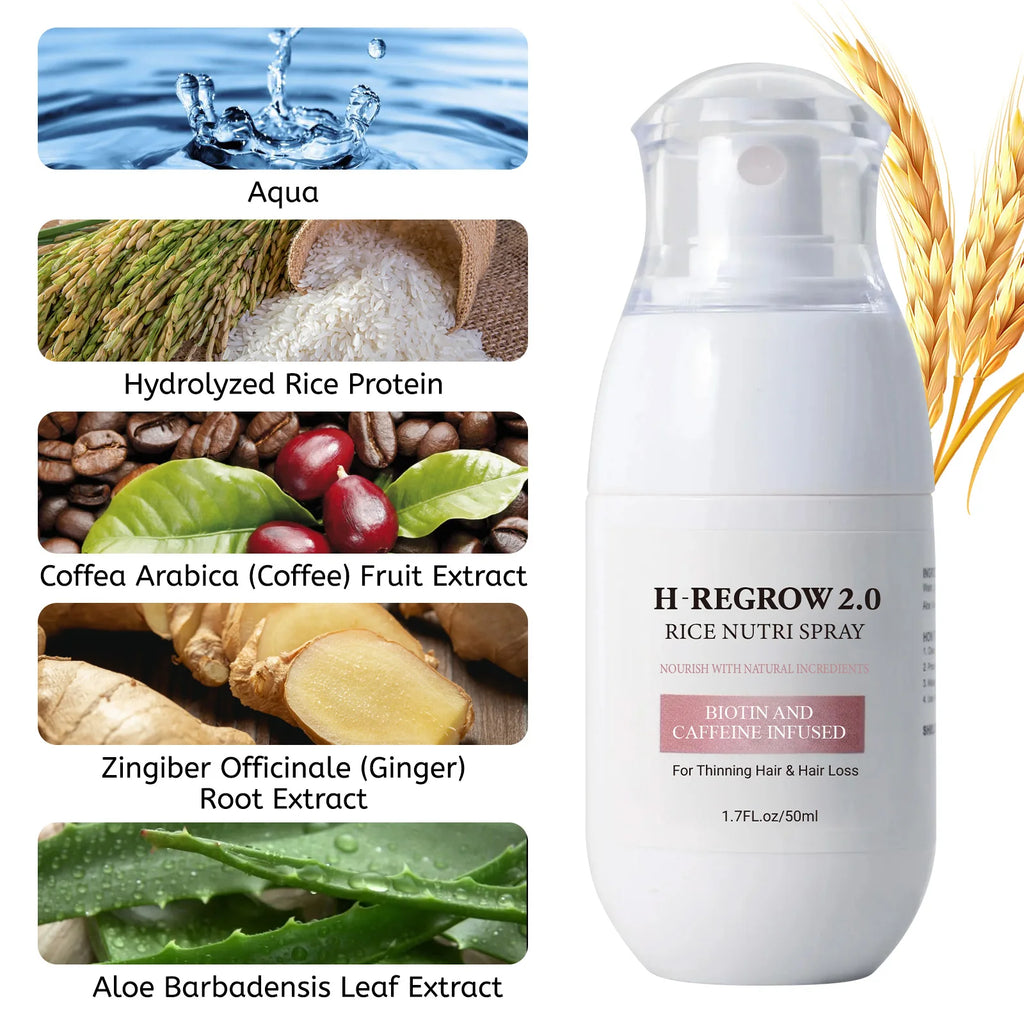 RiceGlow™  Spray para el Crecimiento del Cabello con Agua de Arroz Fermentada-Crecimiento del Cabello, Controlar la Caída del Cabello