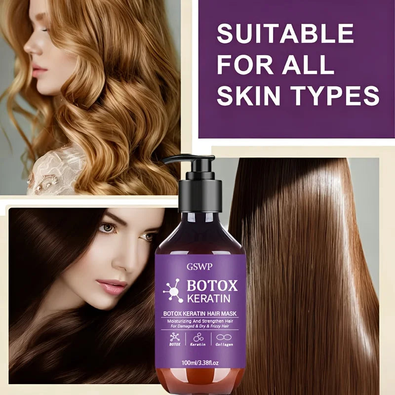 LiquidSilk™ Keratin Leave-In - Mascarilla Capilar de Queratina y Botox GSWP, hidrata y fortalece el cabello dañado, reduce el encrespamiento, las puntas abiertas y los enredos. 100ml/200ml
