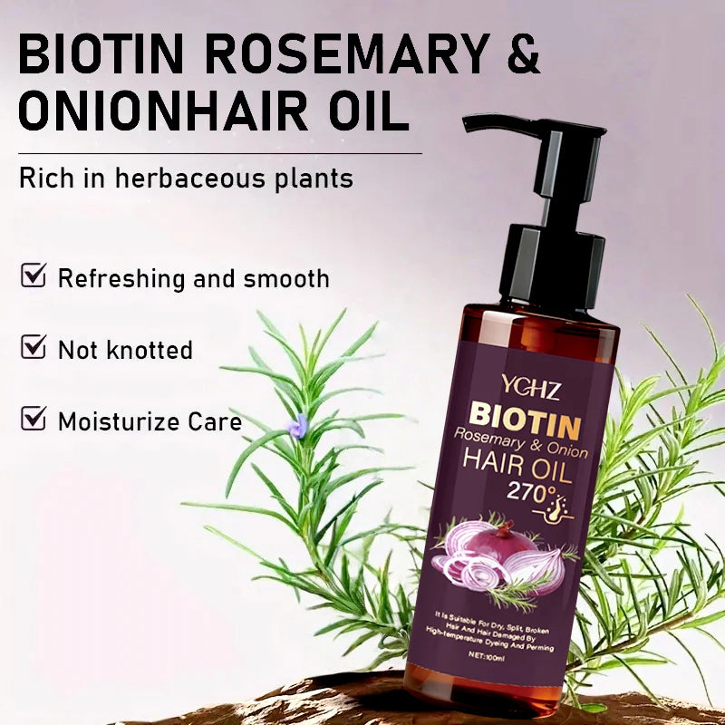 Biotin, Rosemary & Onion Premium Hair Oil™ Aceite Capilar con Biotina, Romero y Cebolla