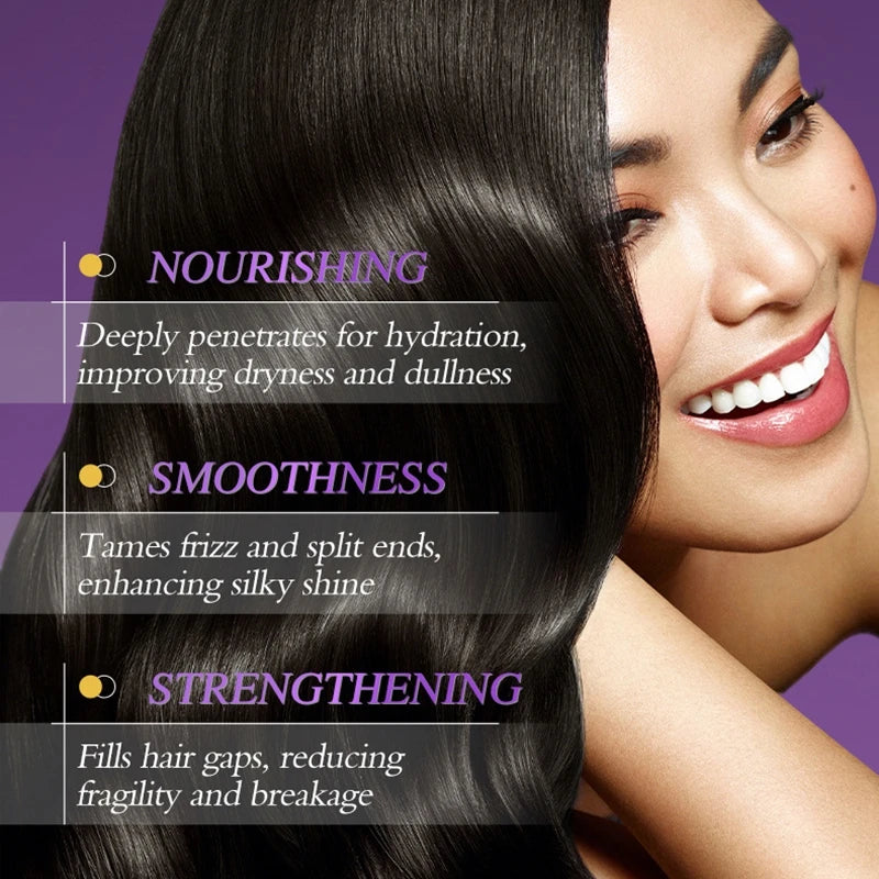 LiquidSilk™ - Mascarilla Capilar de Queratina Mágica, Reparación en 5 Segundos, Cabello Dañado y Encrespado, Suave, Liso, Brillante, Nutrición, Hidratación Profunda, Producto para el Cuidado del Cabello