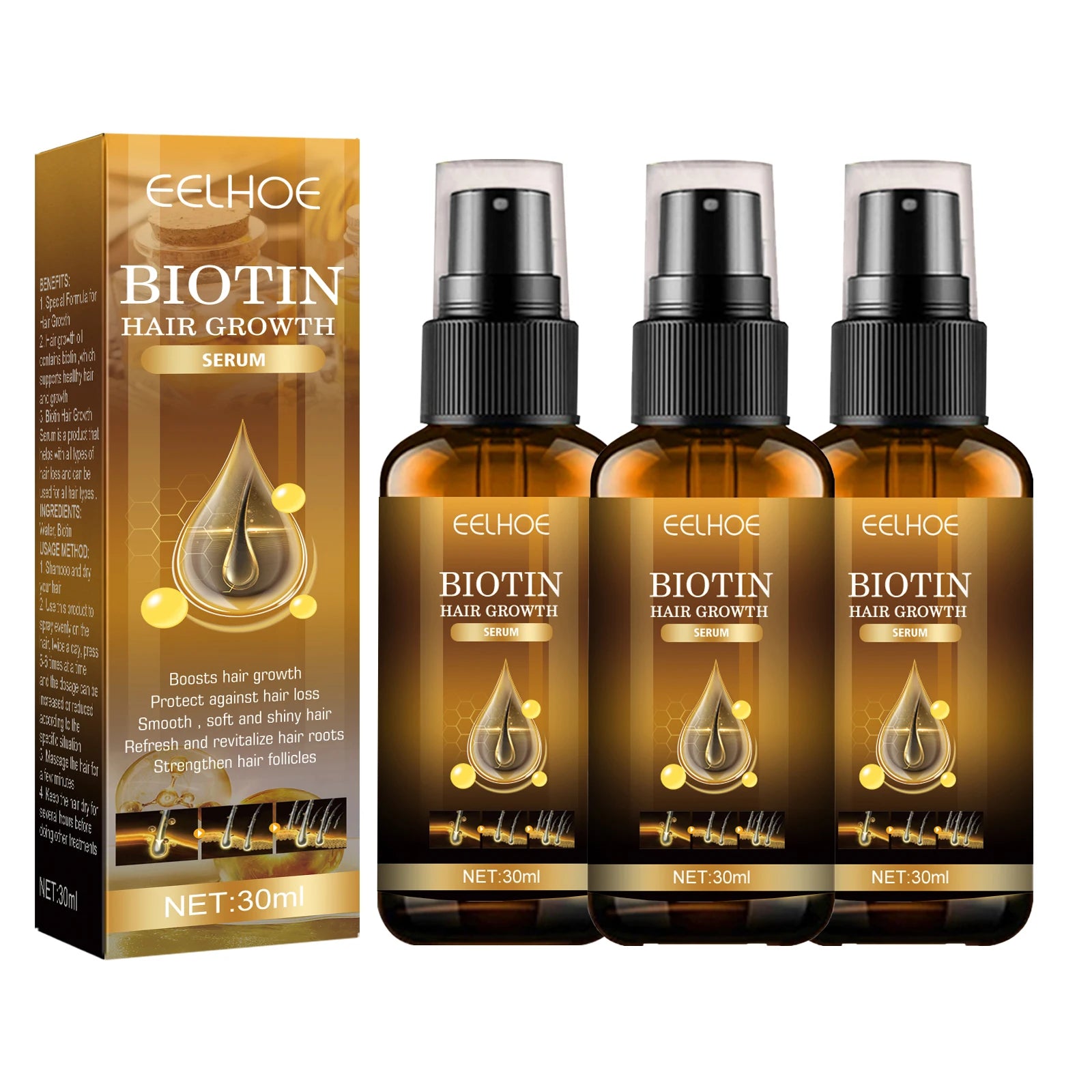 Keratin Silk Spray™ Spray de biotina para el cabello