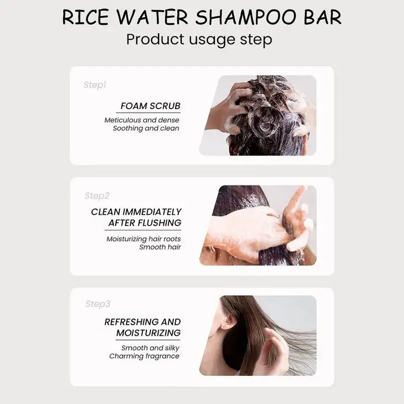 RiceGlow™ Bar | Champú Sólido de Agua de Arroz y Proteína Nutritiva