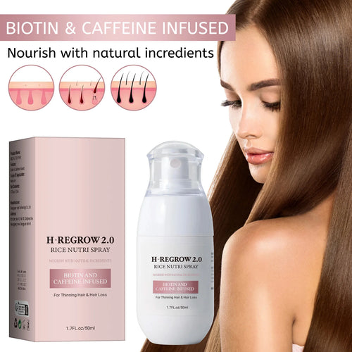 Agua de Arroz Fermentada para el Crecimiento del Cabello, Aceite Esencial para el Recrecimiento del Cabello, Tratamiento para el Cuero Cabelludo, Suero para Controlar la Caída del Cabello, Spray Capilar Densificador a Base d