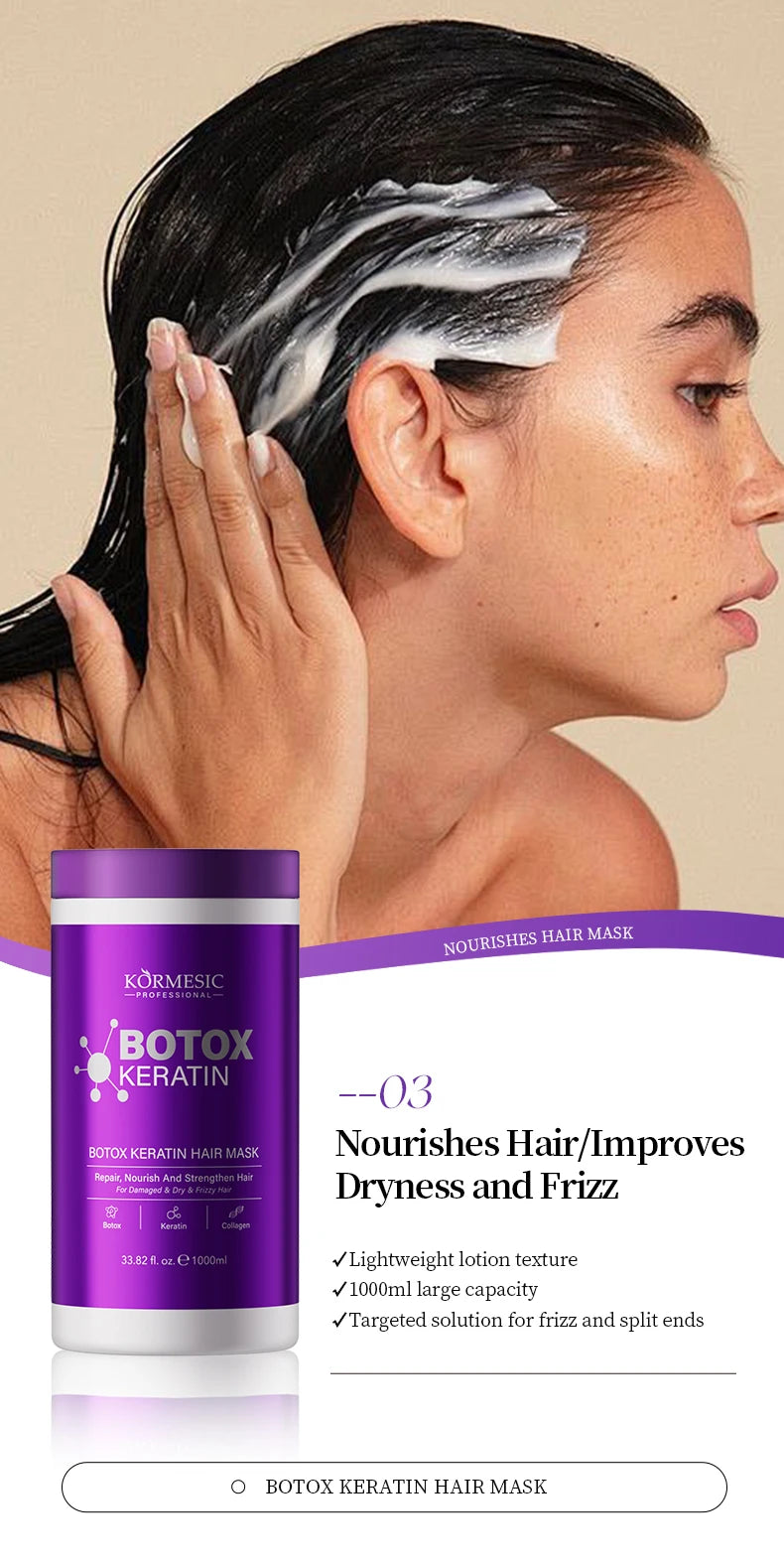 KeraBotox™ Pro | Kit de Alisado e Hidratación Intensiva, Mascarilla mágica de queratina para cabello maltratado