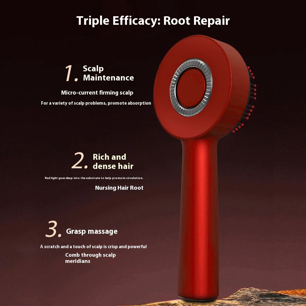 ScalpPulse™ | Masajeador Eléctrico para Cuero Cabelludo con Luz Roja - Peine Masajeador para Cuero Cabelludo con Luz Roja, Masajedor Eléctrico 3 Modos, Aplicador de Suero 6ml Recargable