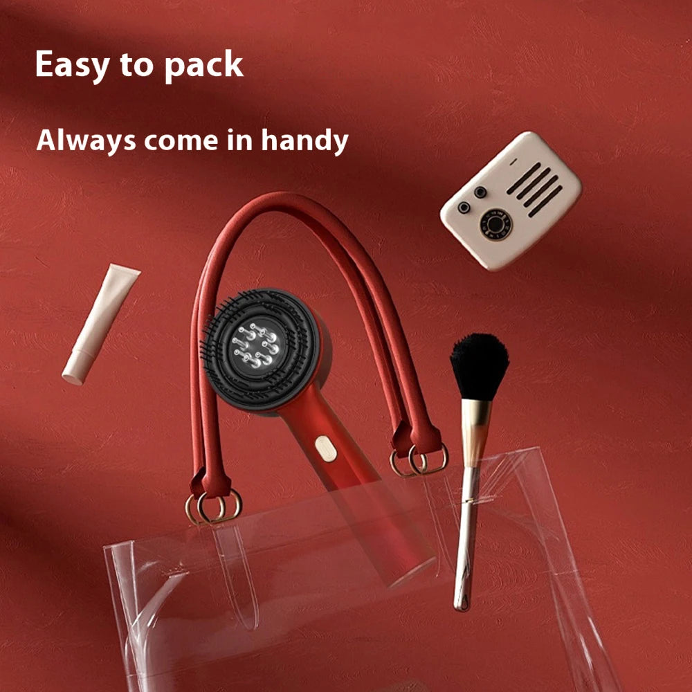 ScalpPulse™ | Masajeador Eléctrico para Cuero Cabelludo con Luz Roja - Peine Masajeador para Cuero Cabelludo con Luz Roja, Masajedor Eléctrico 3 Modos, Aplicador de Suero 6ml Recargable