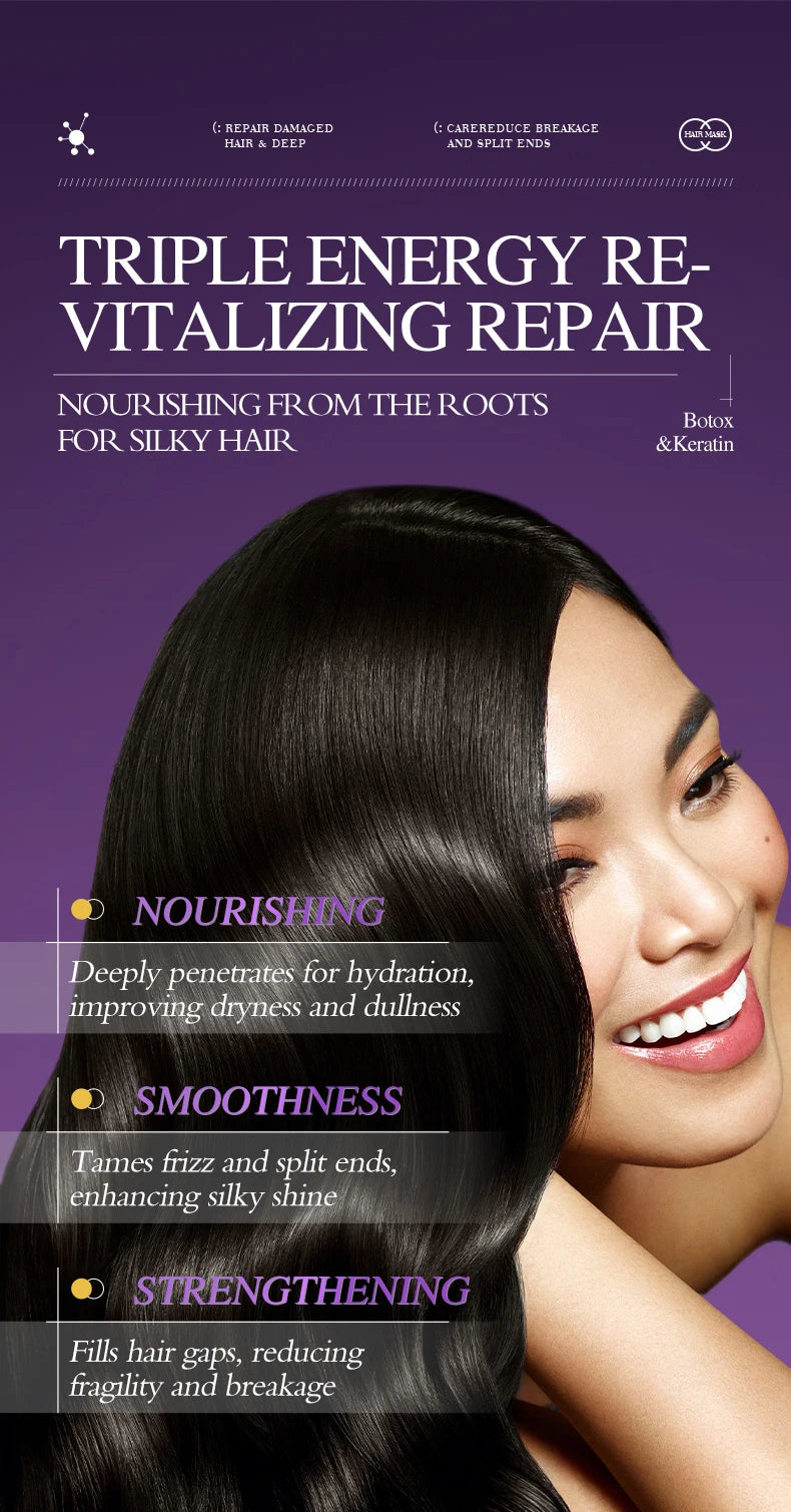 LiquidSilk™ Express - Mascarilla para el cabello con queratina mágica, reparación de daños en 5 segundos, rizado, suave, liso, brillante, hidratación profunda del cabello, tratamiento, reparación, mascarilla para el cuidado del cabello