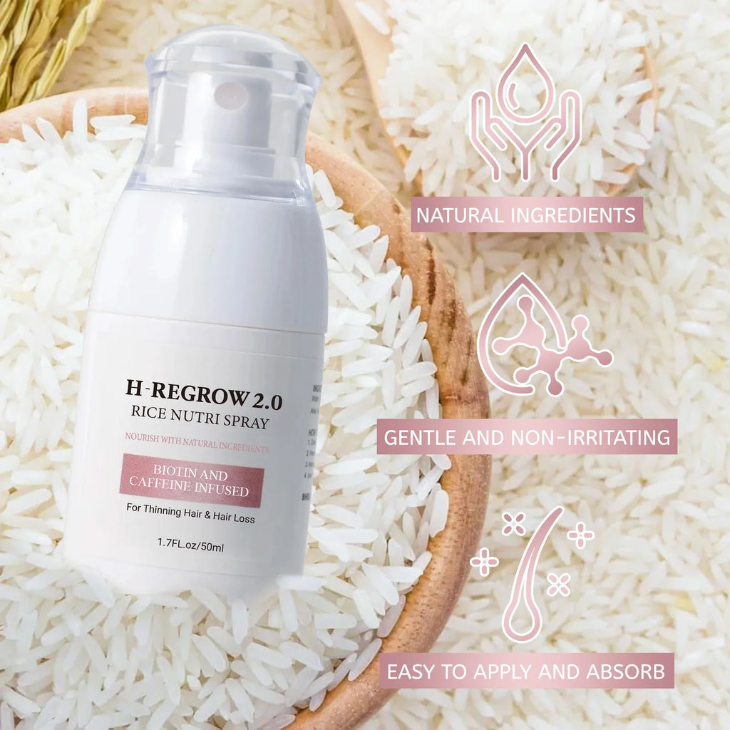 RiceGlow™  Spray para el Crecimiento del Cabello con Agua de Arroz Fermentada-Crecimiento del Cabello, Controlar la Caída del Cabello