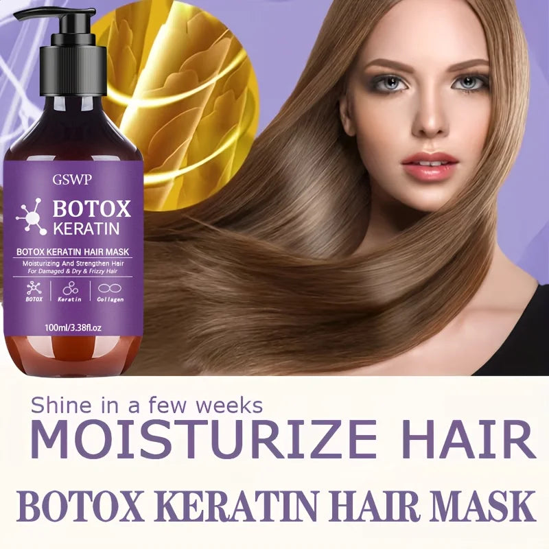 LiquidSilk™ Keratin Leave-In - Mascarilla Capilar de Queratina y Botox GSWP, hidrata y fortalece el cabello dañado, reduce el encrespamiento, las puntas abiertas y los enredos. 100ml/200ml