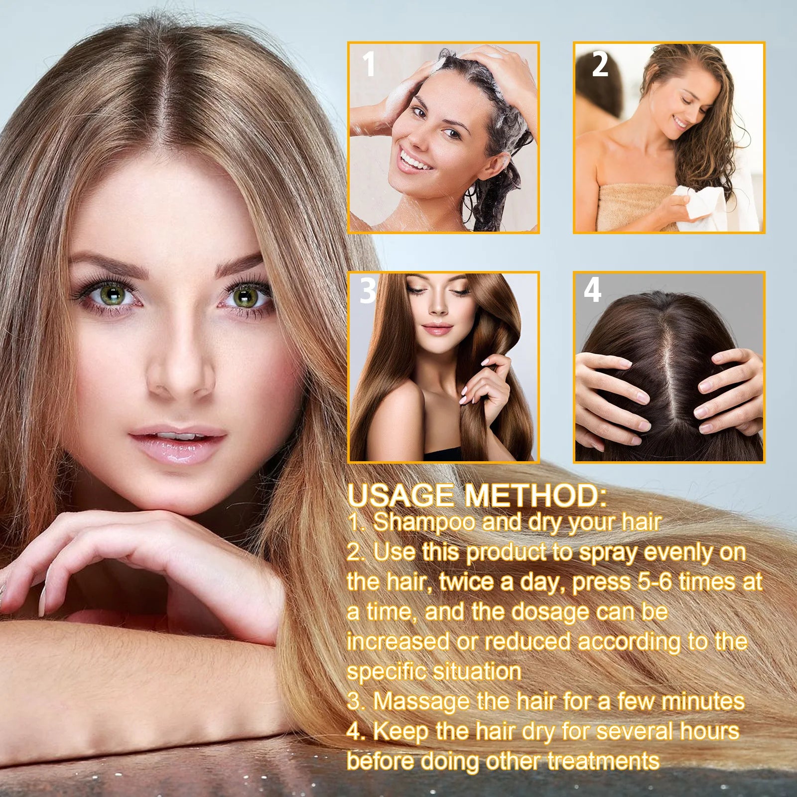 Keratin Silk Spray™ Spray de biotina para el cabello