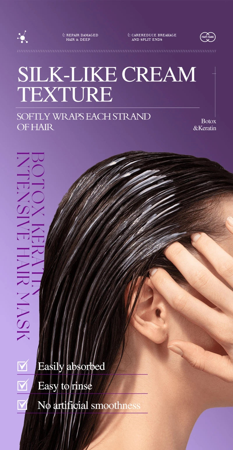 LiquidSilk™ - Mascarilla Capilar de Queratina Mágica, Reparación en 5 Segundos, Cabello Dañado y Encrespado, Suave, Liso, Brillante, Nutrición, Hidratación Profunda, Producto para el Cuidado del Cabello
