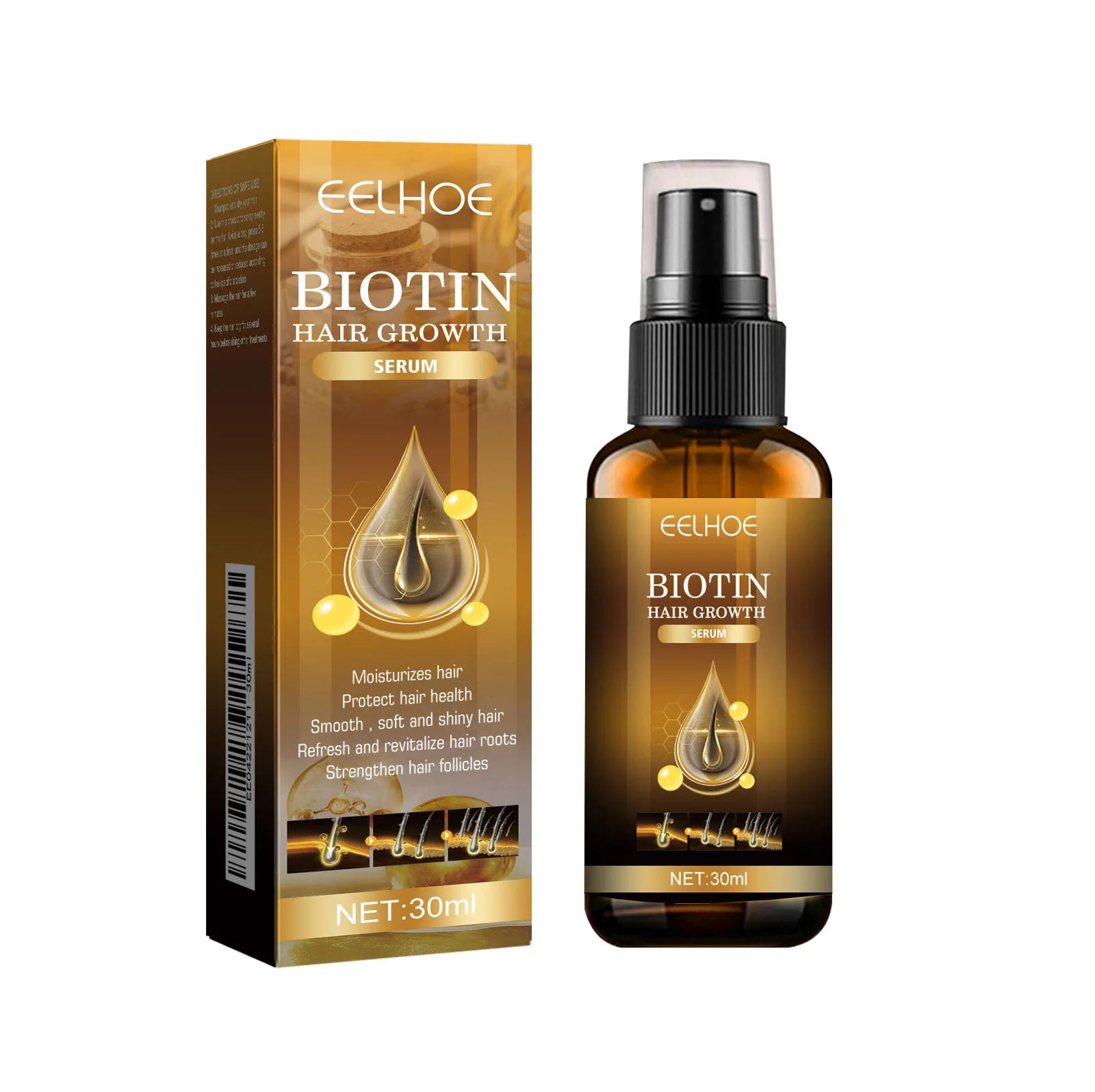 Keratin Silk Spray™ Spray de biotina para el cabello