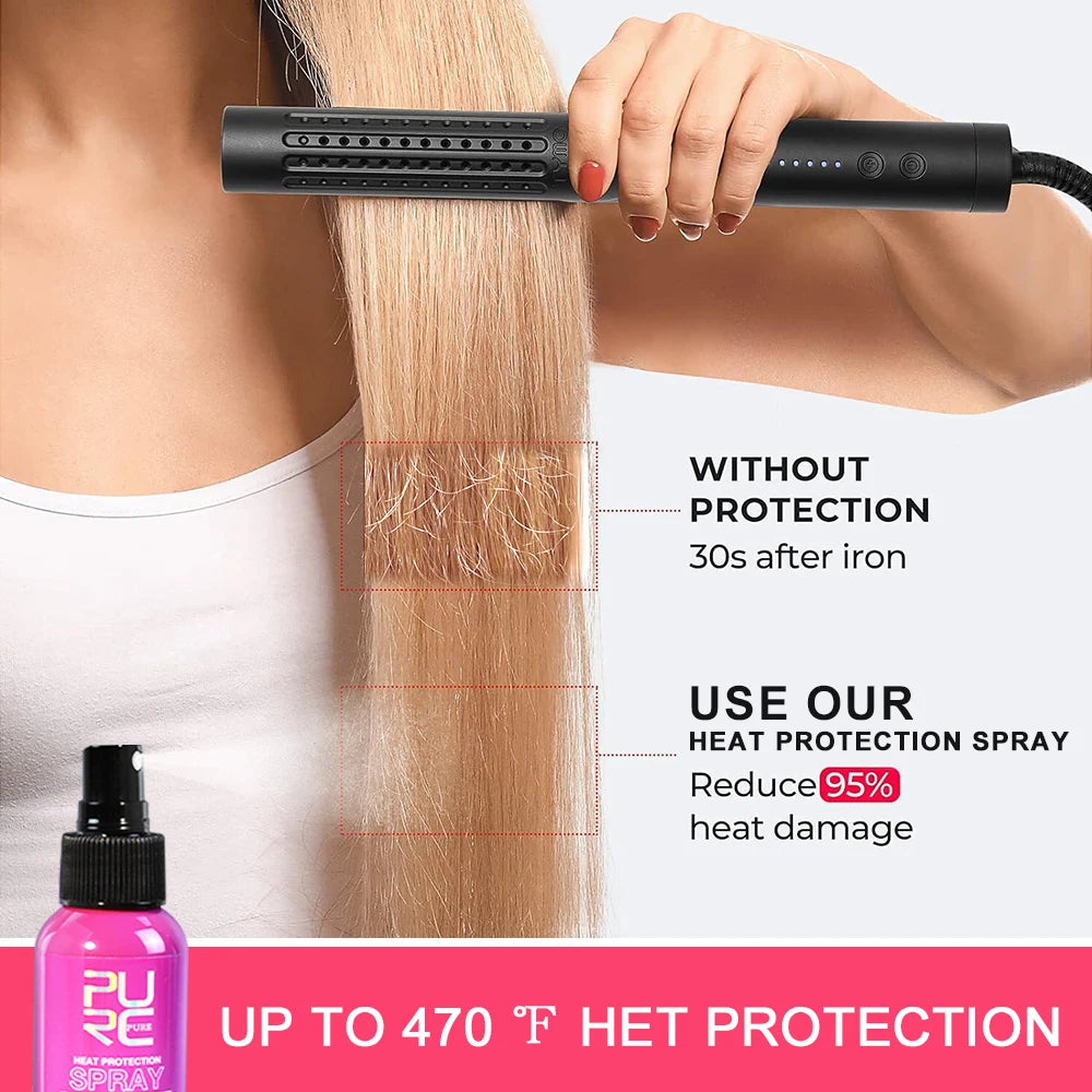 ThermaShield™ | Spray Protector Térmico para el Cabello 240 °C - Spray protector térmico Aceite de coco Control y brillo del frizz para todo tipo de cabello Protección térmica hasta 470 ° F Cuidado del cabello
