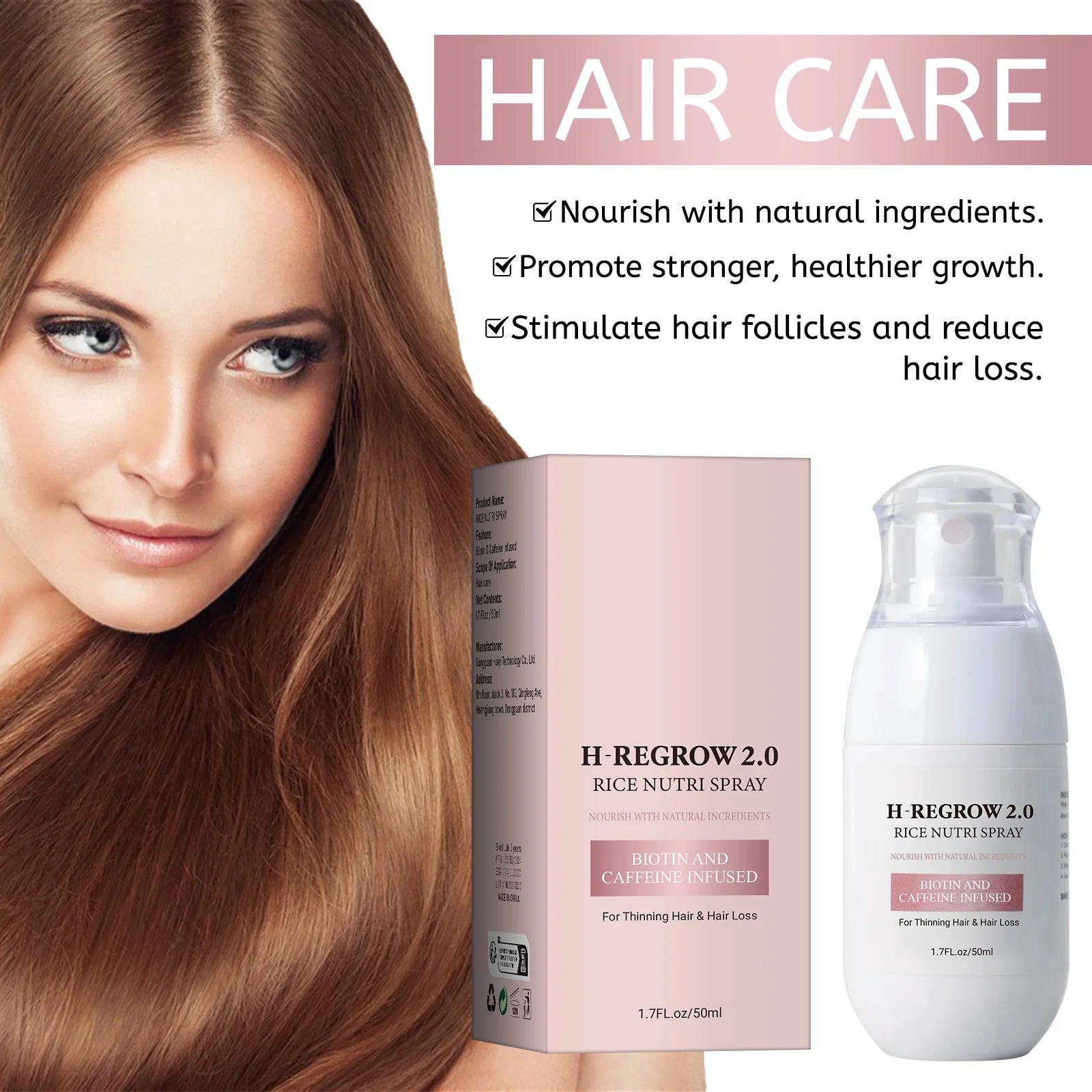 RiceGlow™  Spray para el Crecimiento del Cabello con Agua de Arroz Fermentada-Crecimiento del Cabello, Controlar la Caída del Cabello