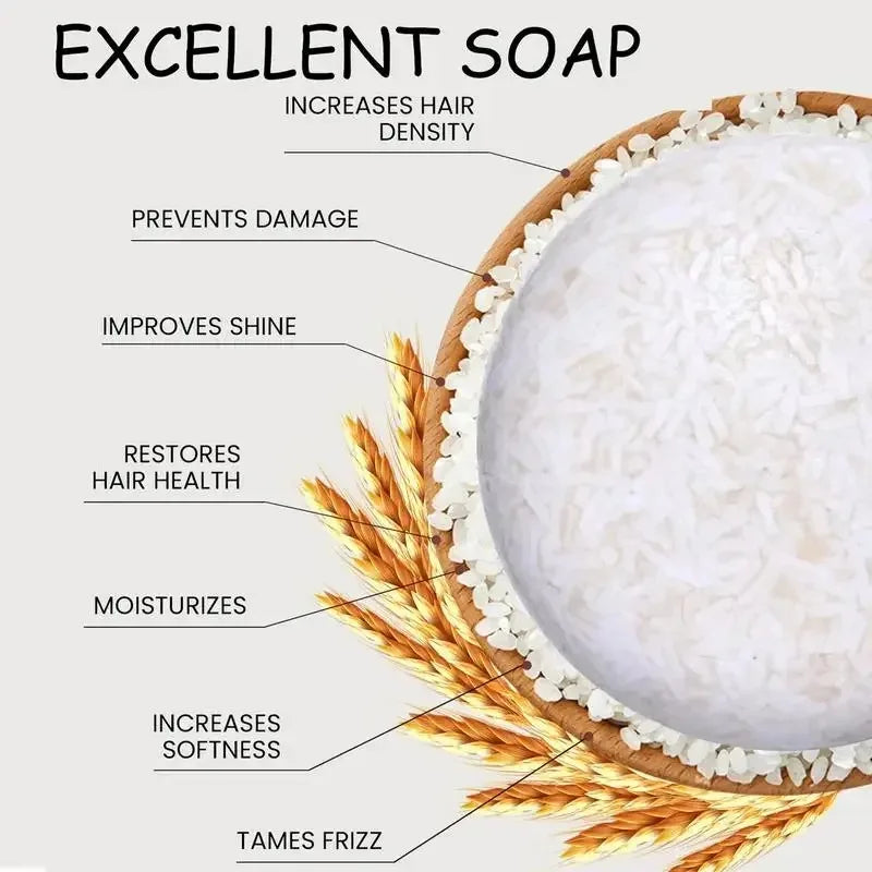 RiceGlow™ Bar | Champú Sólido de Agua de Arroz y Proteína Nutritiva