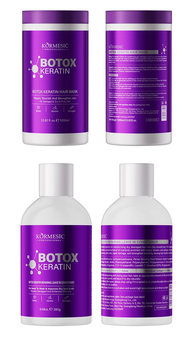 KeraBotox™ Pro | Kit de Alisado e Hidratación Intensiva, Mascarilla mágica de queratina para cabello maltratado