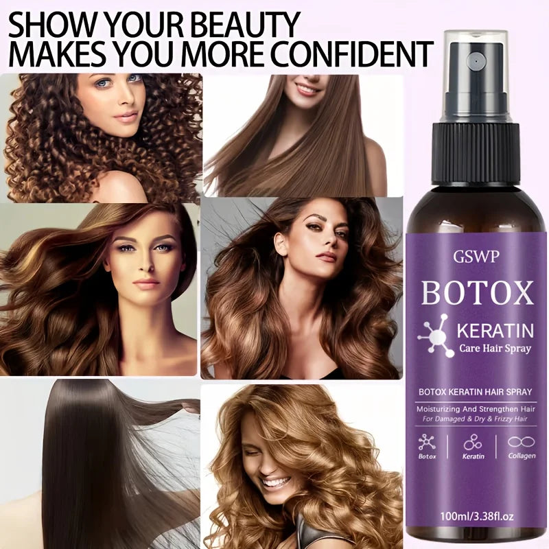 LiquidSilk™ Repair Mist - Botox Keratin Treatment Hair Spray, hidrata y fortalece el cabello, reduce los enredos y las puntas abiertas, no es necesario lavar. 100/200ml