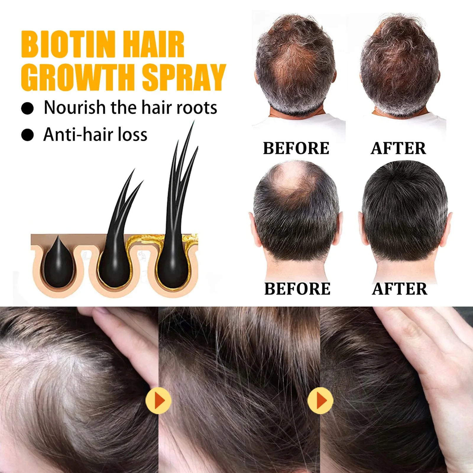 Keratin Silk Spray™ Spray de biotina para el cabello