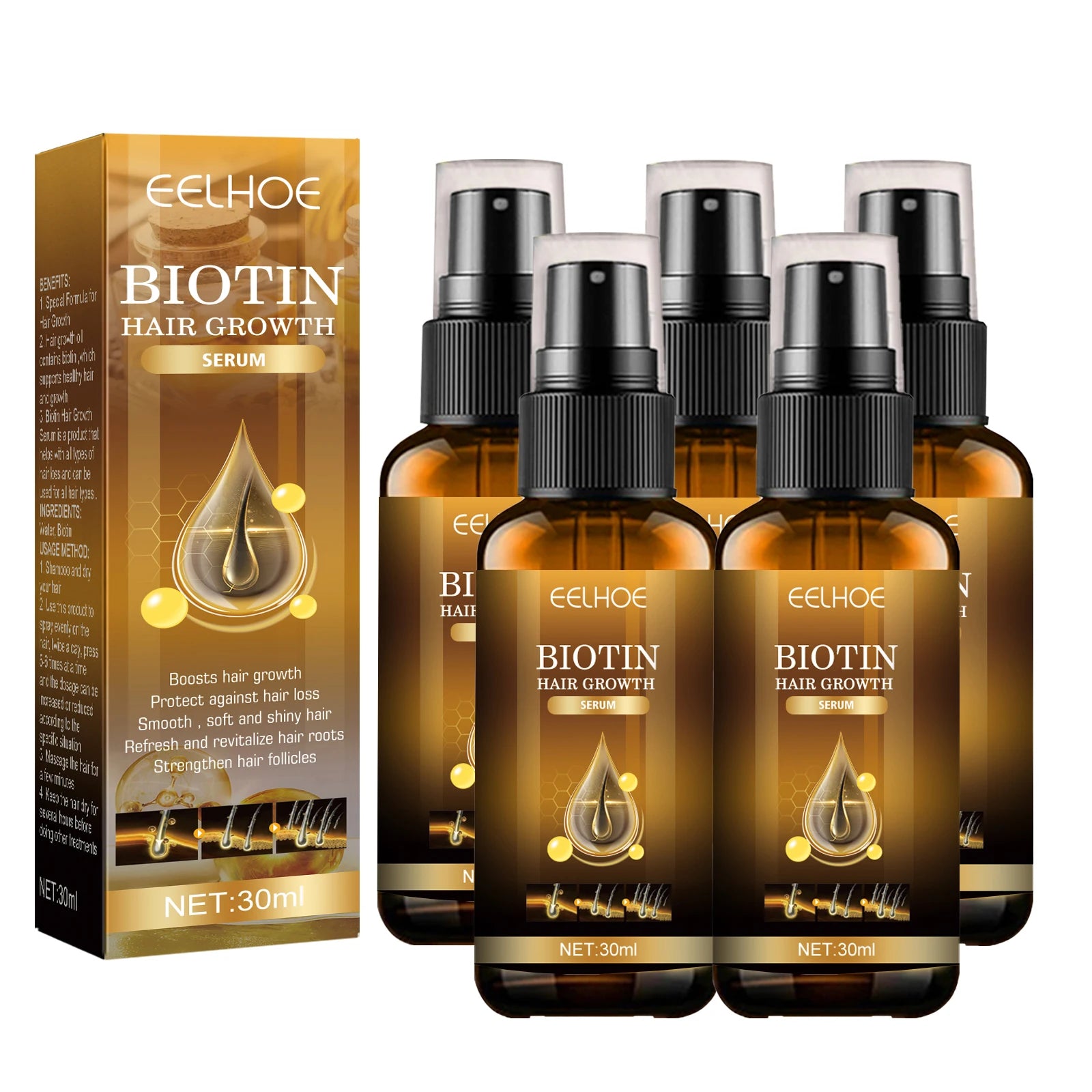 Keratin Silk Spray™ Spray de biotina para el cabello