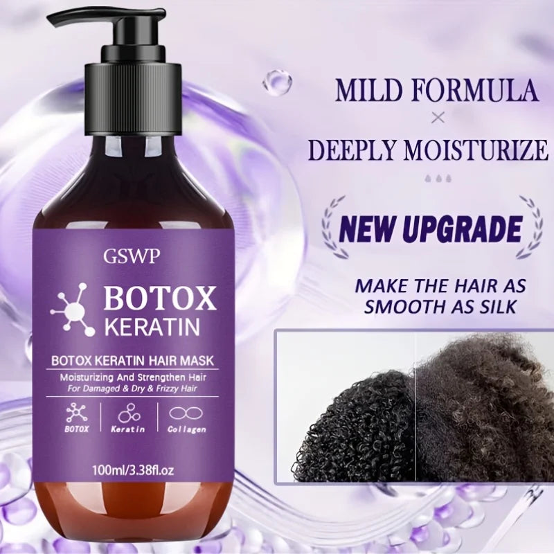 LiquidSilk™ Keratin Leave-In - Mascarilla Capilar de Queratina y Botox GSWP, hidrata y fortalece el cabello dañado, reduce el encrespamiento, las puntas abiertas y los enredos. 100ml/200ml